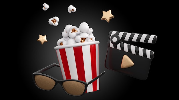 3d cinema film concetto di intrattenimento cinematografico