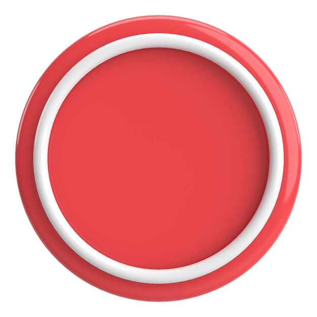 3D circle button Empty button 3D illustration