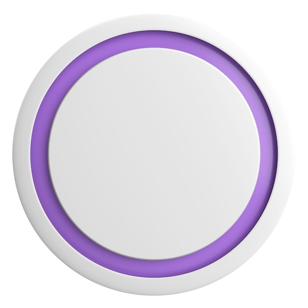 3D circle button Empty button 3D illustration