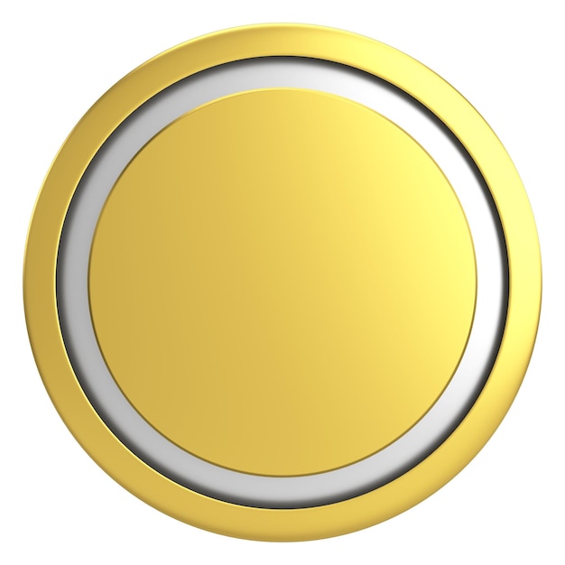 3d circle button empty button 3d illustration