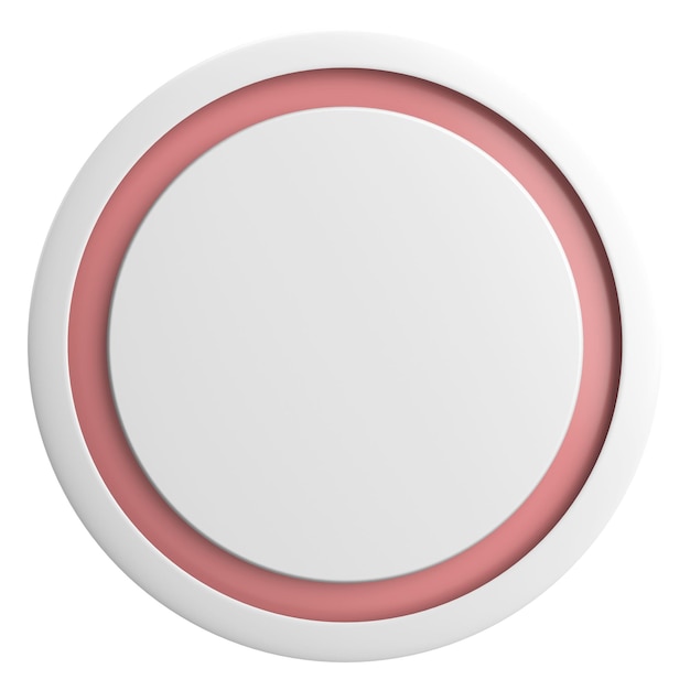 3D circle button Empty button 3D illustration