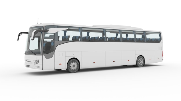 창의적인 디자인을 흉내내기 위한 빈 표면이 있는 3D 시내 버스, Coach Bus Mock-Up 3D 일러스트레이션