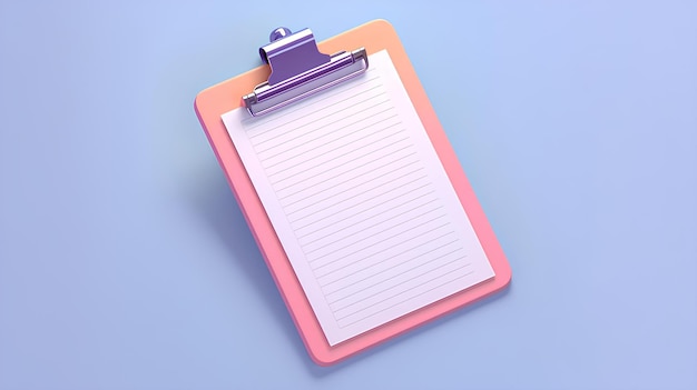 3d clipboard to do list isolated background