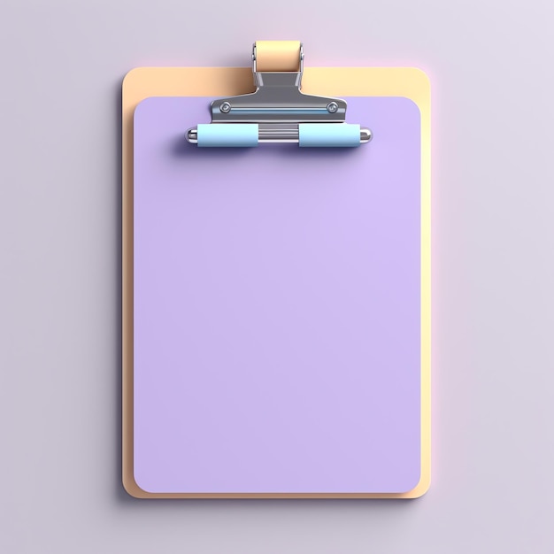 3d clipboard with a clip on it