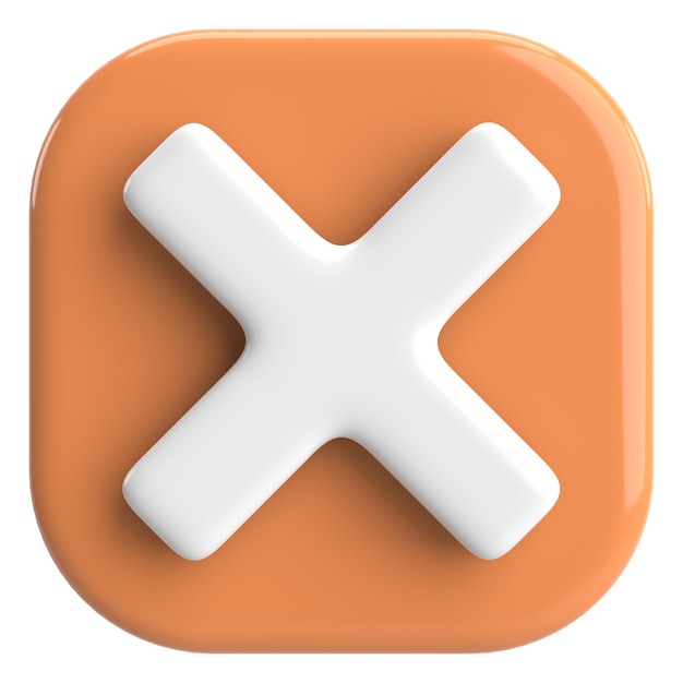 3d close button cross sign 3d illustration