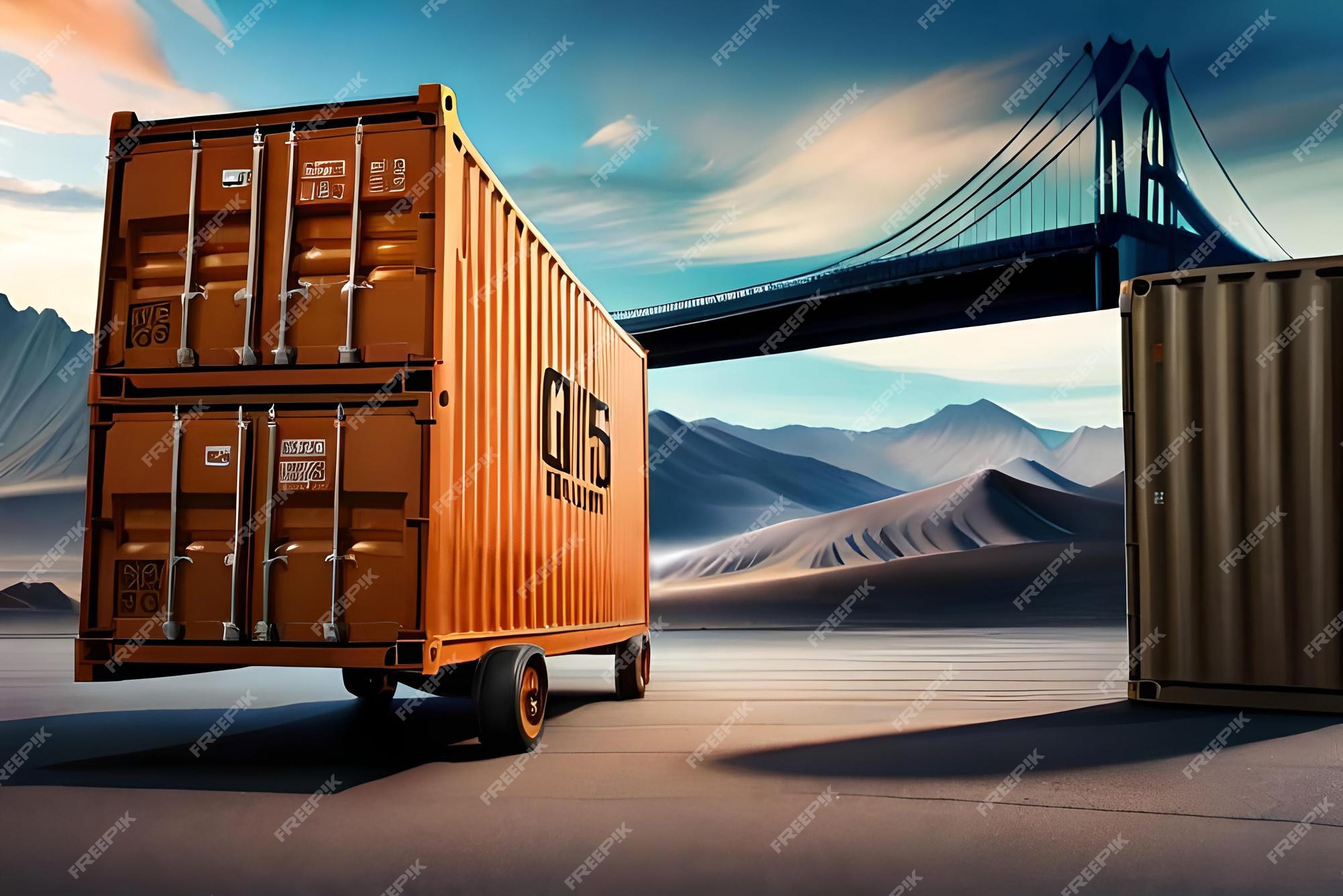Premium Photo | 3d close up forklift lifting container Creative