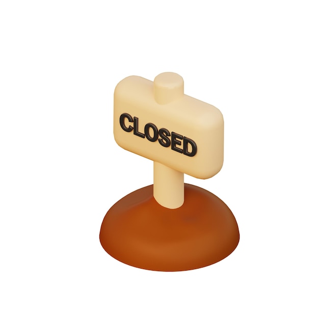 Photo 3d closed destination illustration