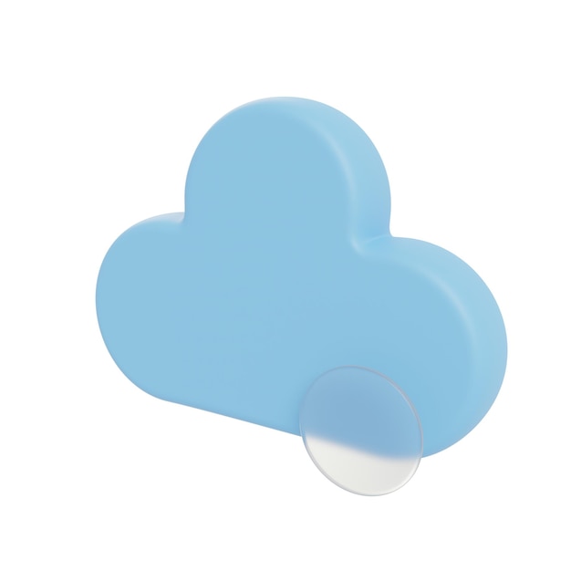 3D Cloud Backup Illustration