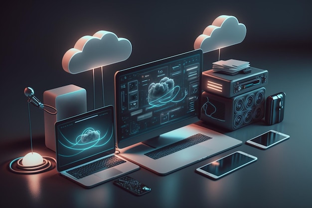 3D Cloud Computing Hosting Technology with Electronic Devices