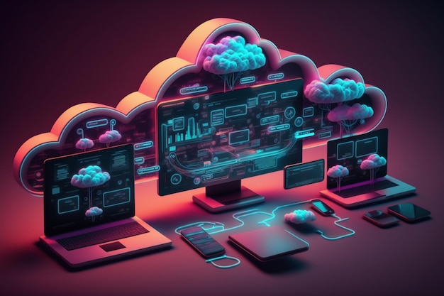 3D Cloud Computing Hosting Technology with Electronic Devices