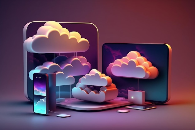 3D Cloud Computing Hosting Technology with Electronic Devices