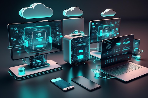 3D Cloud Computing Hosting Technology with Electronic Devices