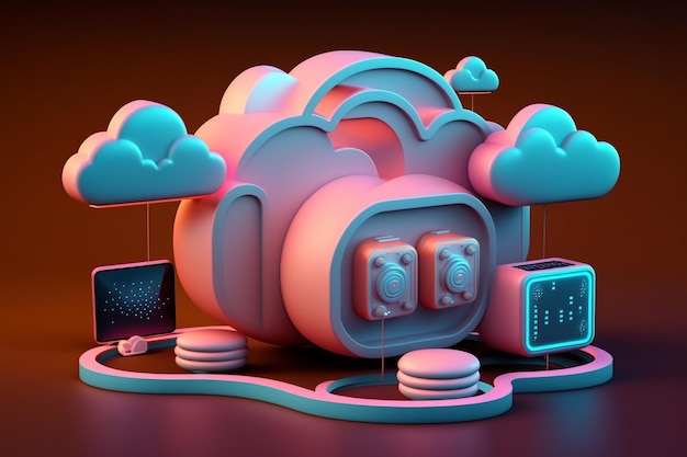 3D Cloud Computing Hosting Technology with Electronic Devices