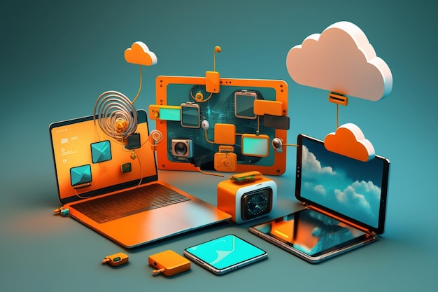 3D Cloud Computing Hosting Technology with Electronic Devices