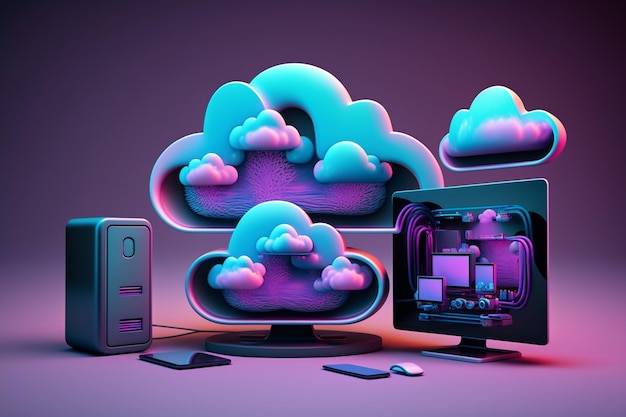 3D Cloud Computing Hosting Technology with Electronic Devices