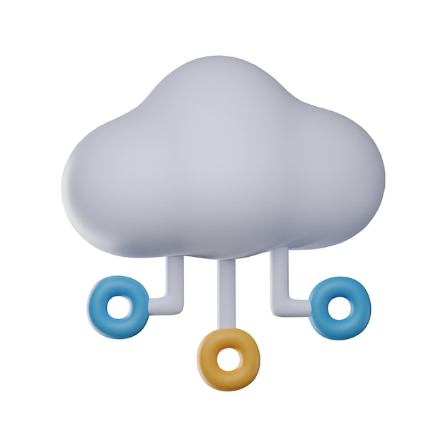 3D Cloud Computing Illustration