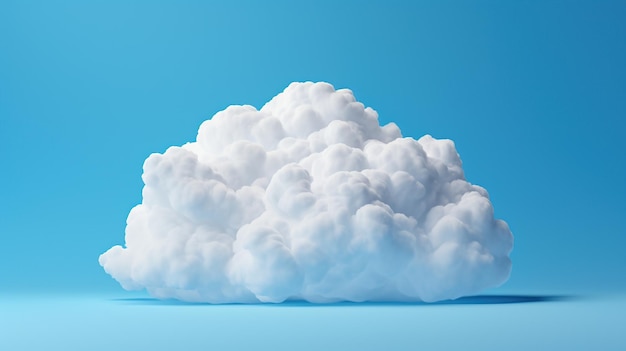 3d cloud isolated on blue background