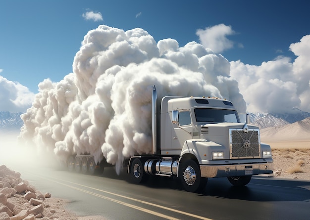 3D Cloud on truck octan render