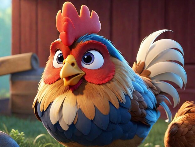 A 3d cock cartoon character