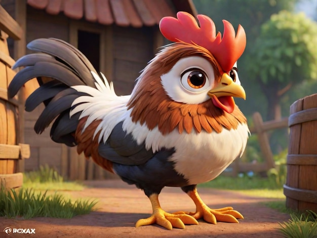 A 3d cock cartoon character