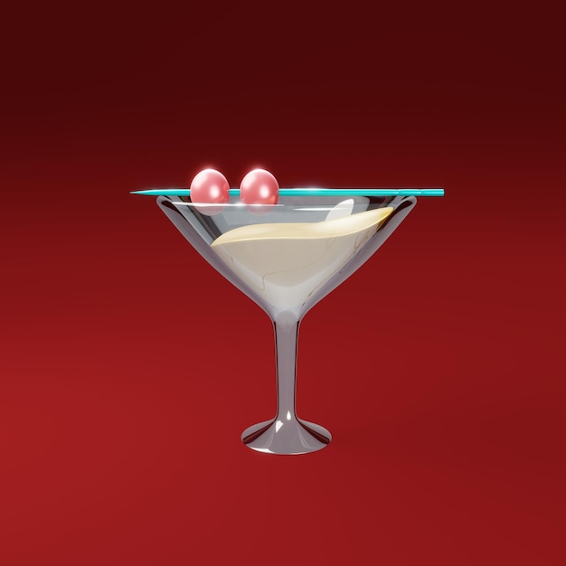 3d cocktail glass 3d illustration