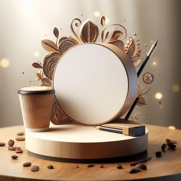 Foto coppa da caffè 3d progettata in modo realistico