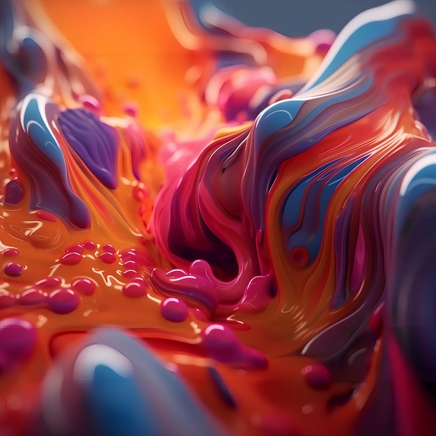 3d color liquid abstract