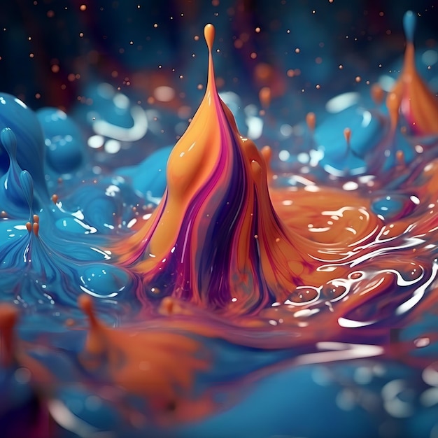 Foto estratto liquido di colore 3d