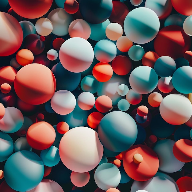 3d colored balls background Ai generative