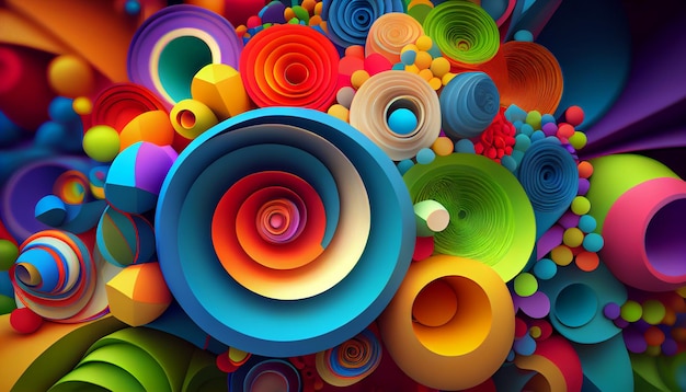 3D Colorful Background Generate Ai