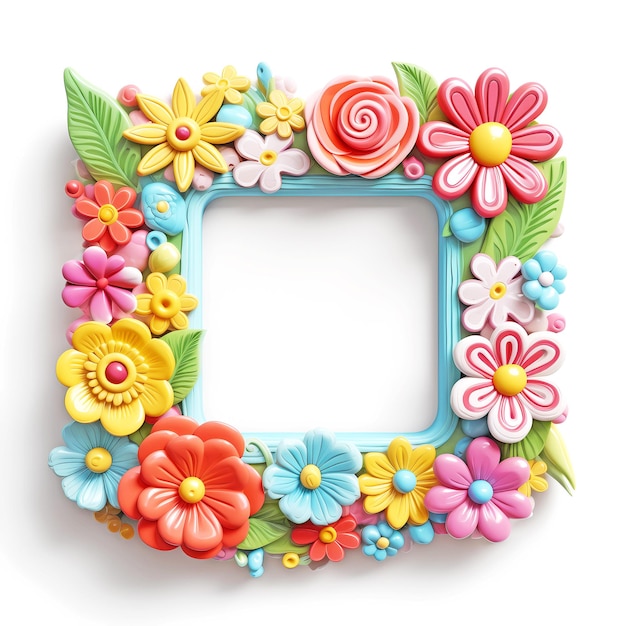 3D colorful flower frame for children