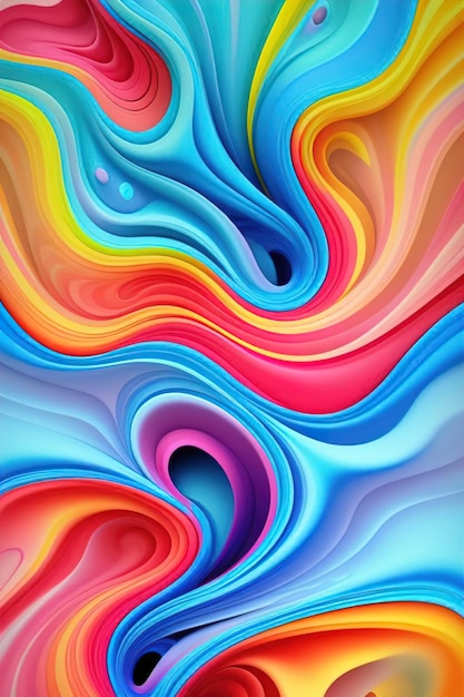 3d colorful fluid flowing design pattern