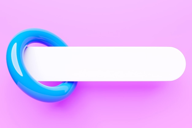 3D colorful illustration of a information search bar with blue torus on a pink background The concept of communication via the Internet social networks chat video news messages website