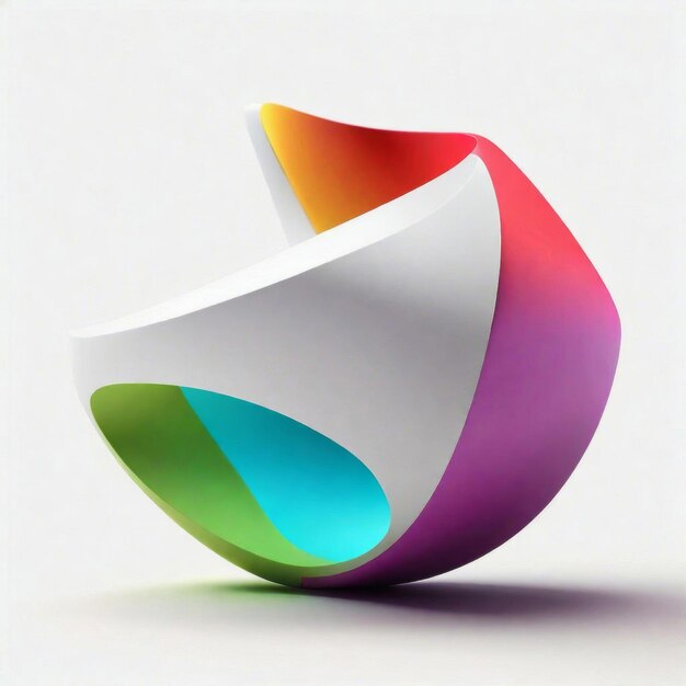 3D colorful isolated shape with white background