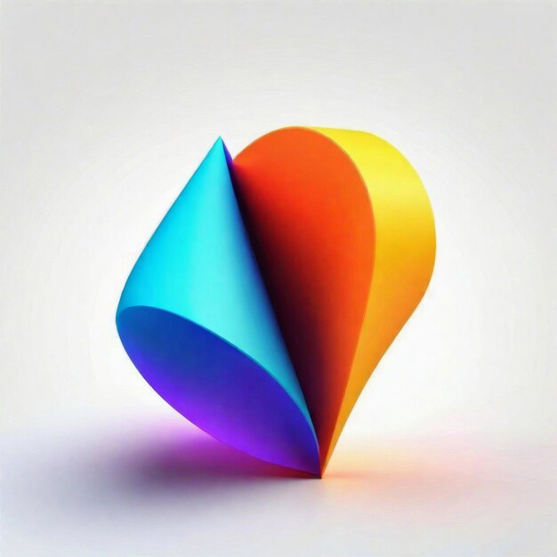 3D colorful isolated shape with white background