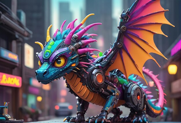 3D Colorful little dragon