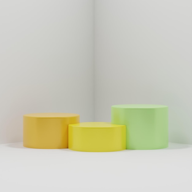 3D colorful podiums for products