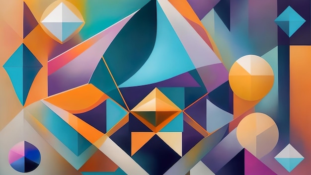 3d colorful polygon Geometric Abstract Shapes Art Background 3d abstract banner