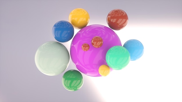 3D colorful spheres background