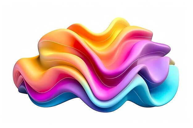 3d colorful volumetric gradient shape isolated on a white background AI Generative