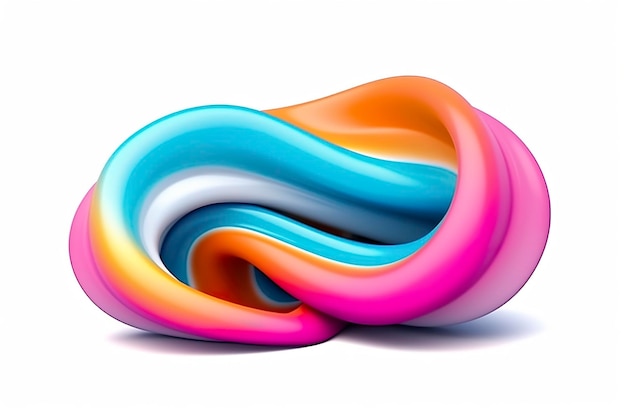 3d colorful volumetric gradient shape isolated on a white background AI Generative