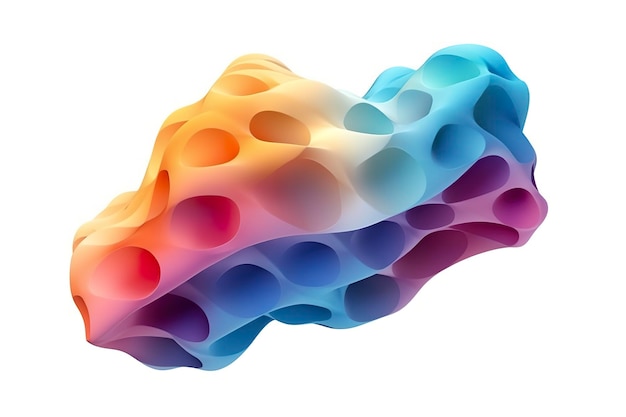 白い背景に隔離された 3D 色彩のボリュームグラディエントの形状