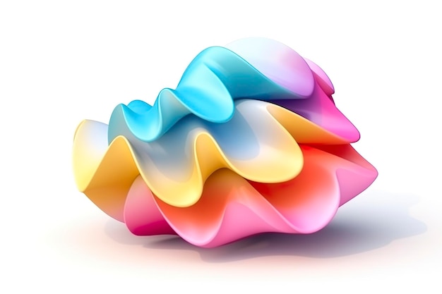 3d colorful volumetric gradient shape isolated on a white background AI Generative