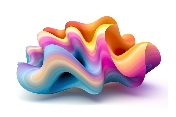 Photo 3d colorful volumetric gradient shape isolated on a white background ai generative