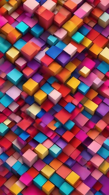 3d colorful wallpaper design with squares