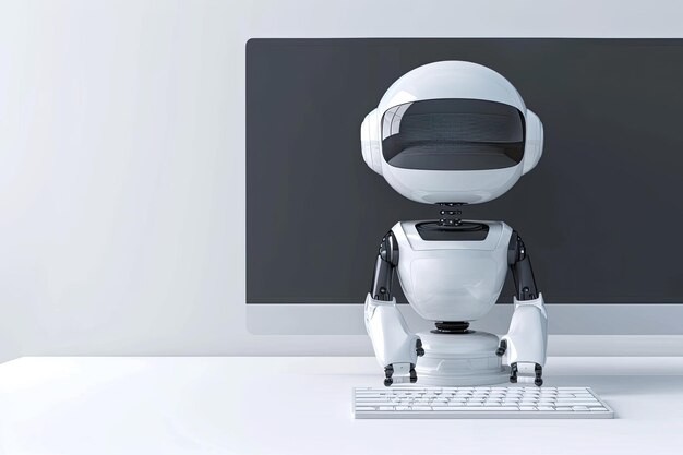 3d computer ai robot chatbot web uiux software programming algorithms 3d rendering illustration