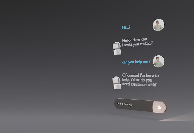Photo 3d computer ai robot chatbot web uiux software programming algorithms 3d rendering illustration