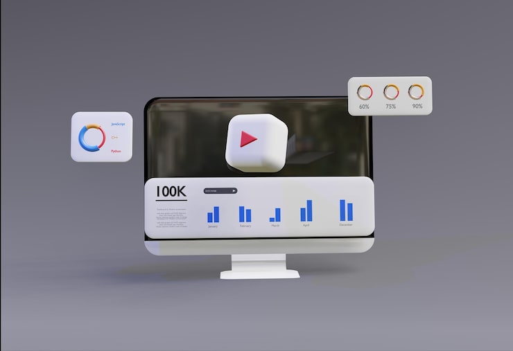 Photo 3d 電腦 ai 機器人 chatbot 網頁 uiux 軟件編程算法 3d 渲染插圖