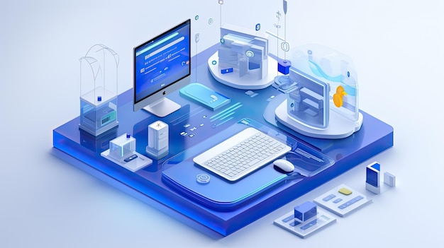 3d computer isometric rendering design