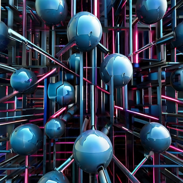 3D Computer network concept background